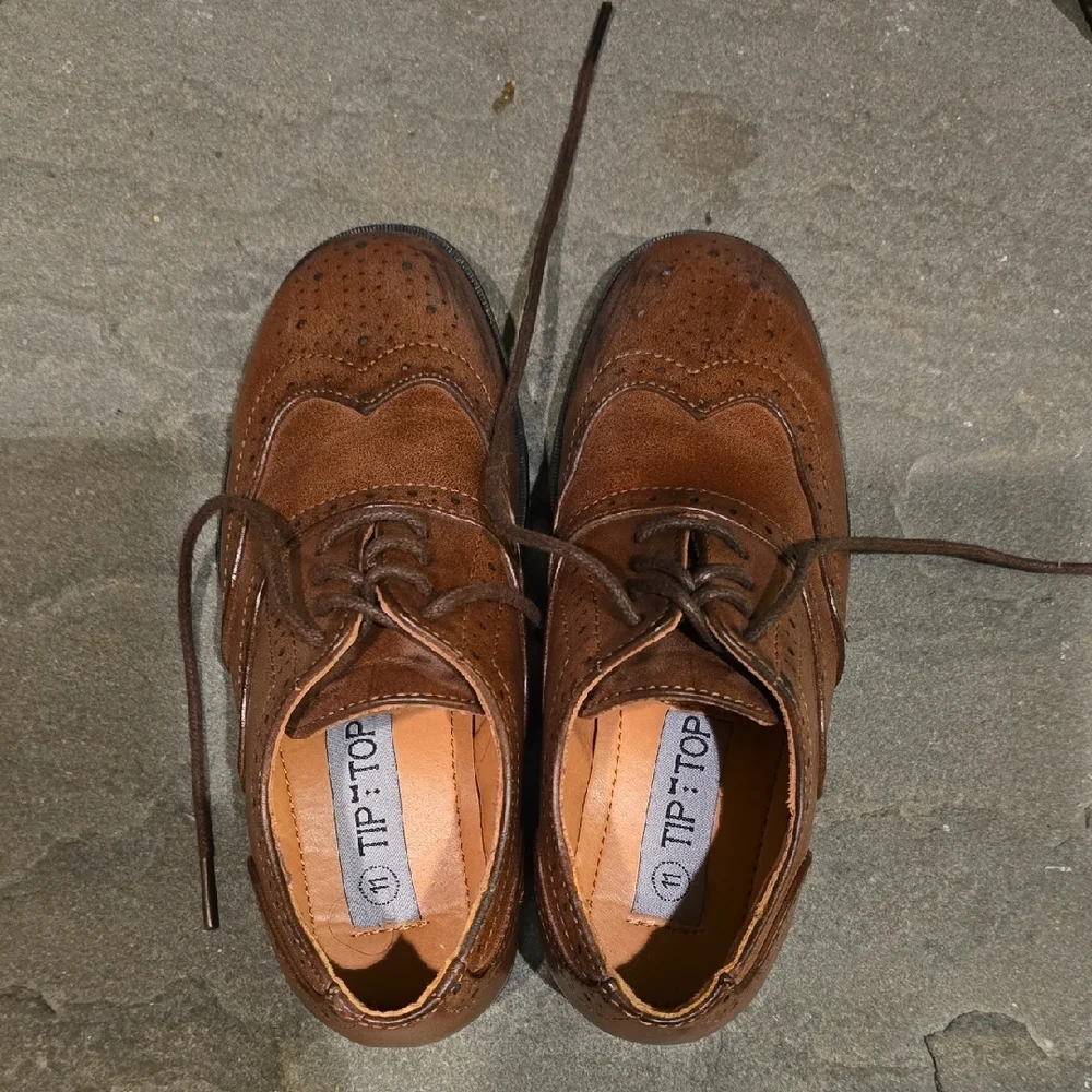 Elegant Brown Leather Men's Oxfords